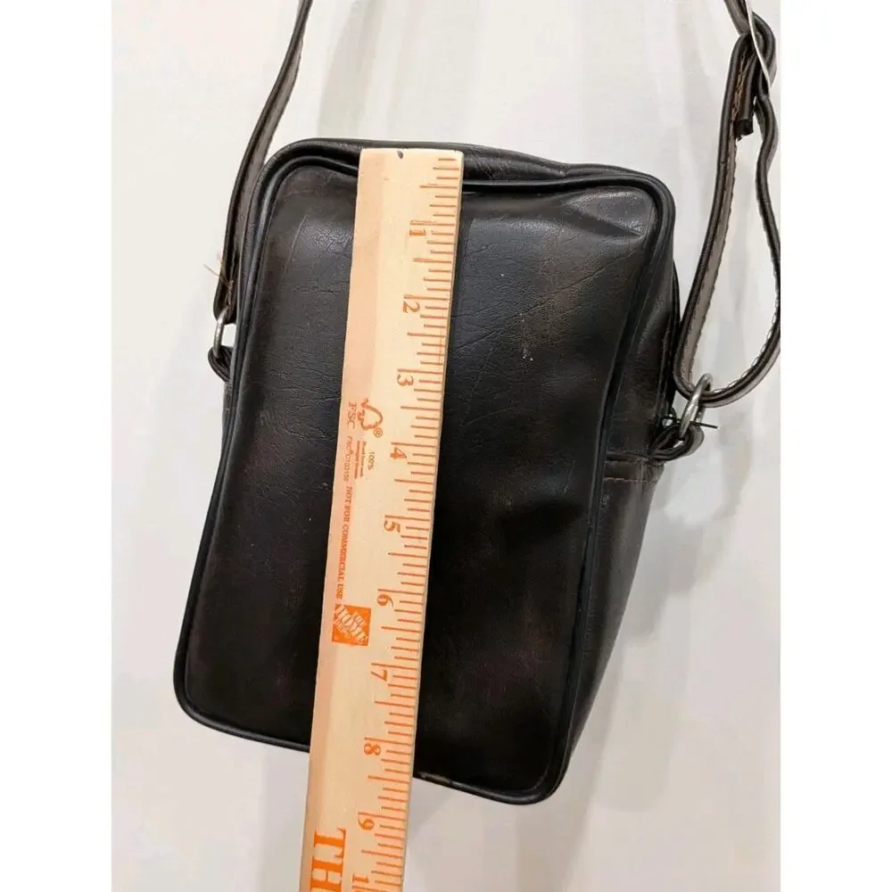 Vintage Camera Bag Dark Brown Faux Leather Padded Tech/Travel/Accessory/Gear